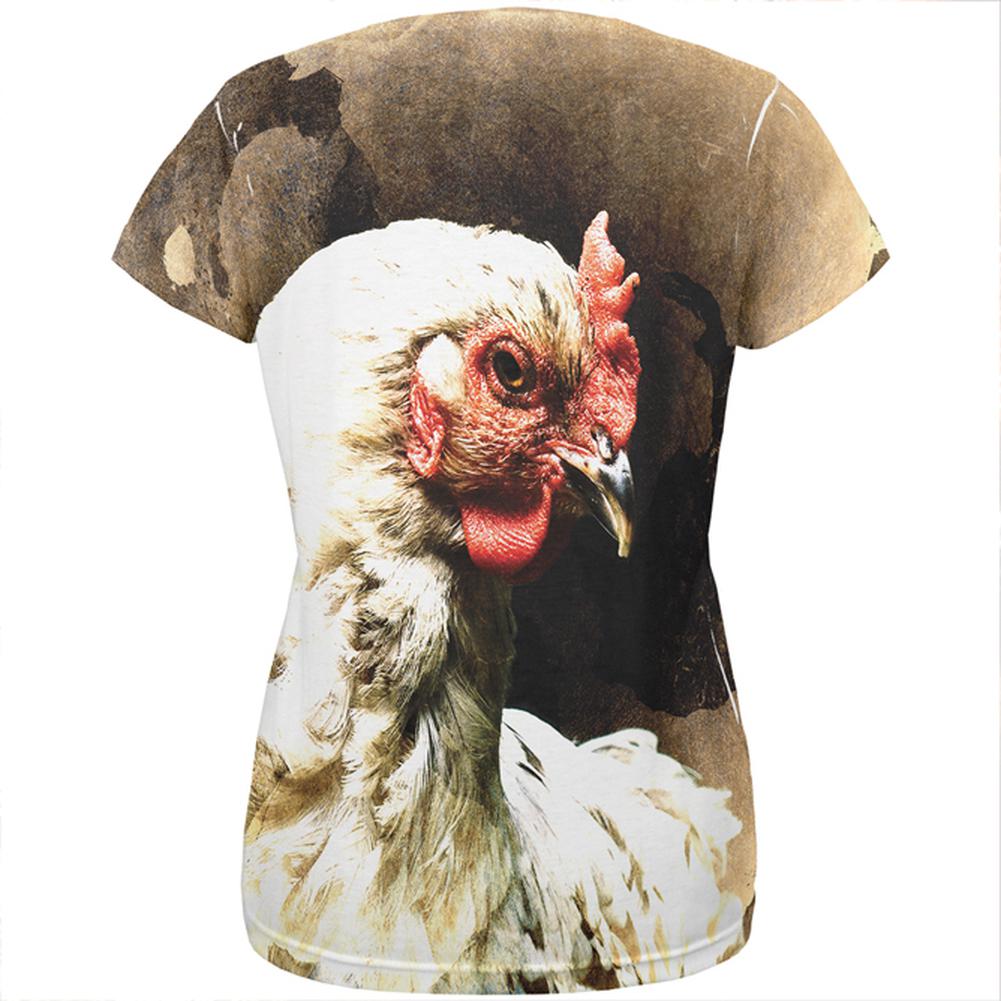 Queen Of The Barnyard Chicken All Over Womens T Shirt Women's T-Shirts Old Glory   