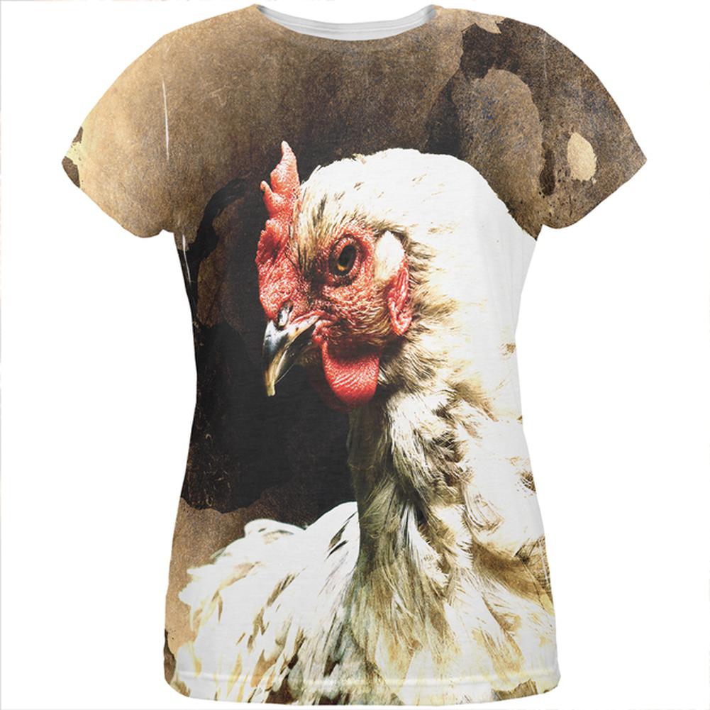 Queen Of The Barnyard Chicken All Over Womens T Shirt Women's T-Shirts Old Glory 2XL Multi 