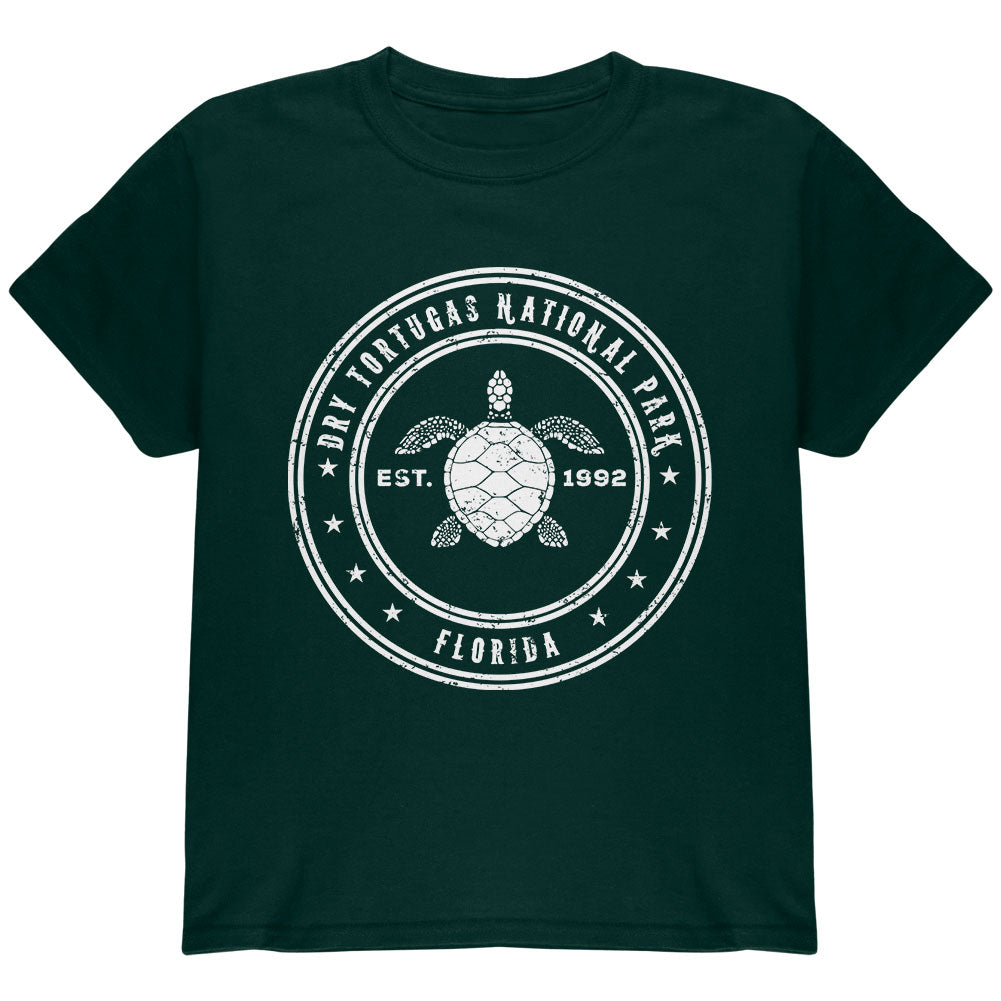 Dry Tortugas National Park Youth T Shirt Youth T-Shirts Old Glory YLG Forest Green 