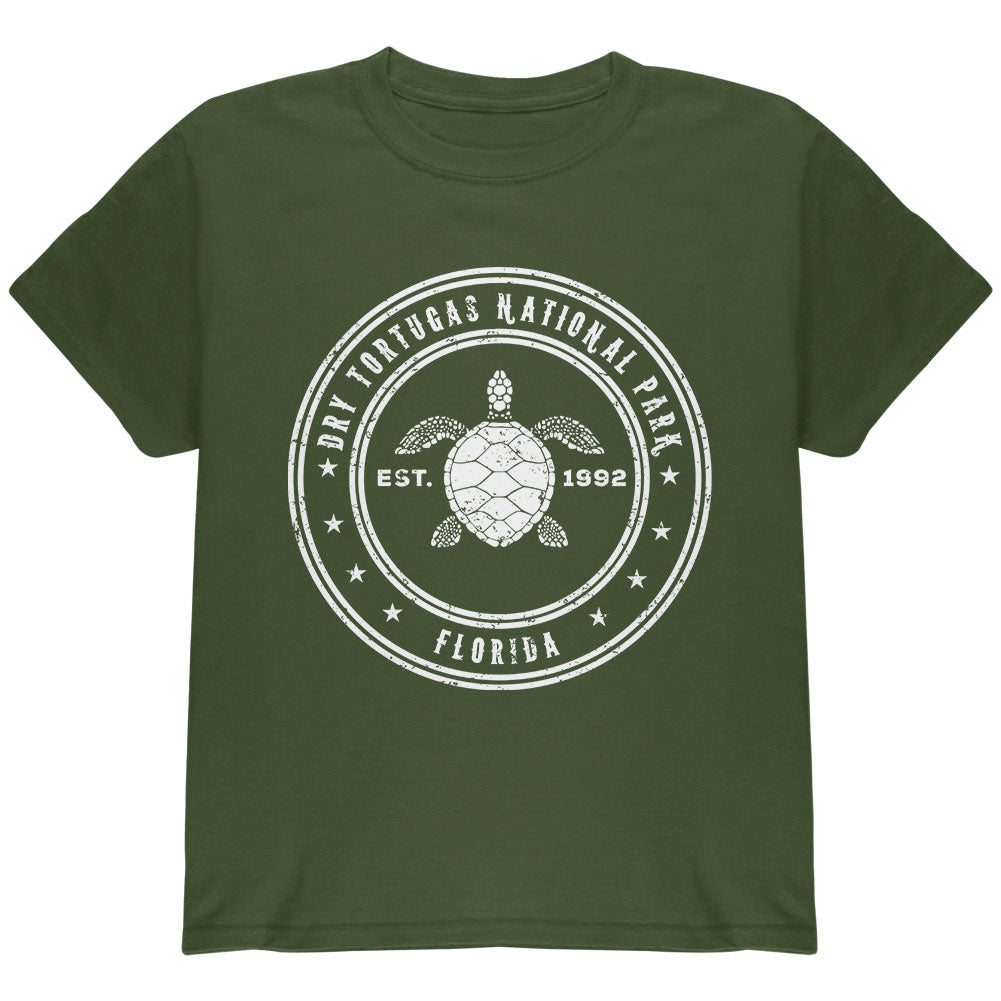 Dry Tortugas National Park Youth T Shirt Youth T-Shirts Old Glory YLG Military Green 