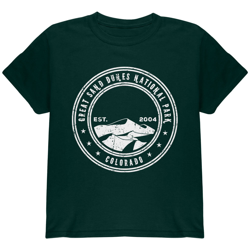 Great Sand Dunes National Park Youth T Shirt Youth T-Shirts Old Glory YLG Forest Green 