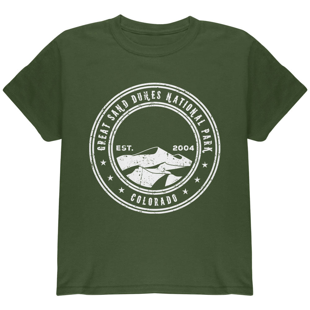 Great Sand Dunes National Park Youth T Shirt Youth T-Shirts Old Glory YLG Military Green 