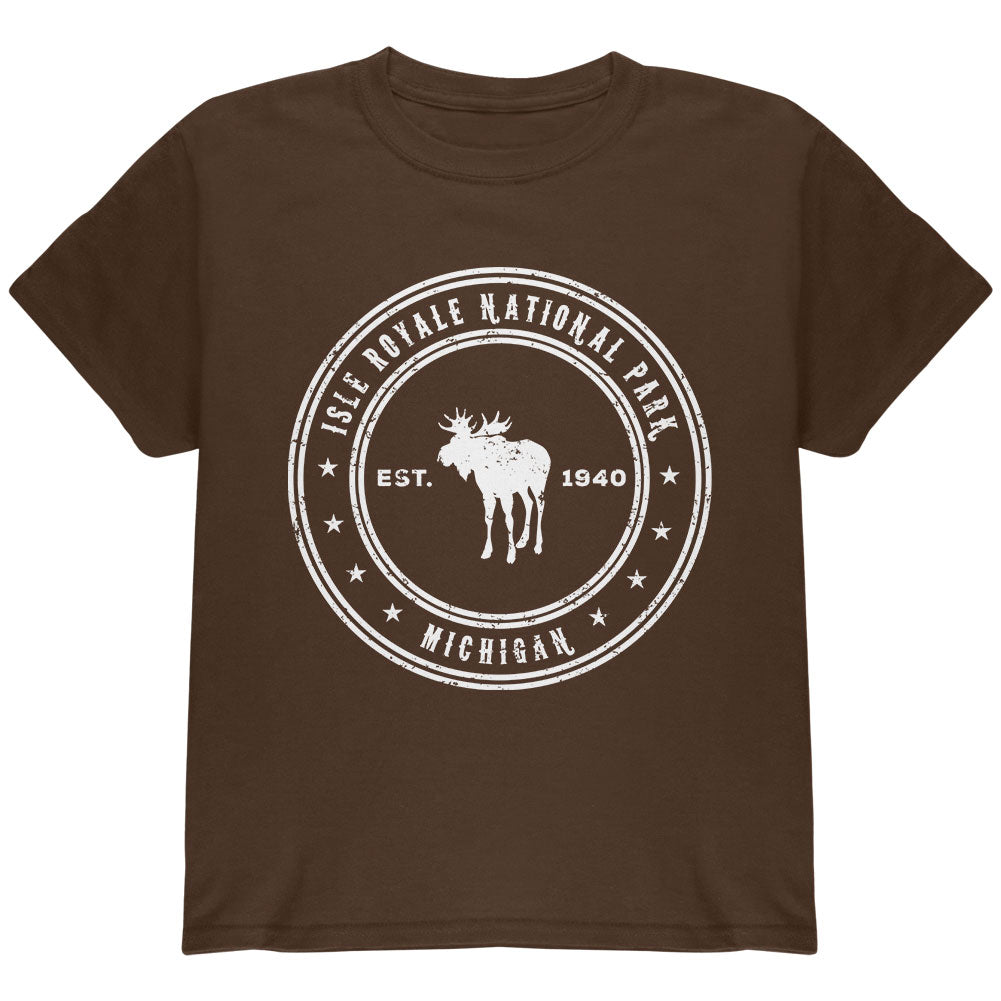 Isle Royale National Park Youth T Shirt Youth T-Shirts Old Glory YLG Brown 