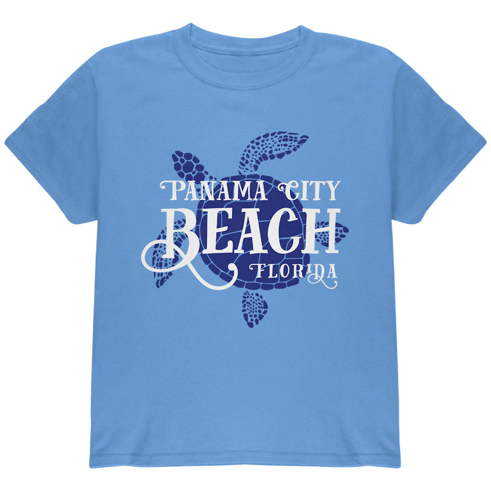 Summer Sun Sea Turtle Panama City Beach Youth T Shirt Youth T-Shirts Old Glory YLG Carolina Blue 