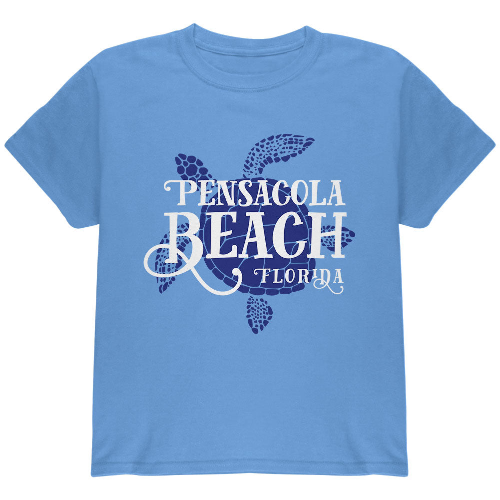 Summer Sun Sea Turtle Pensacola Beach Youth T Shirt Youth T-Shirts Old Glory YLG Carolina Blue 