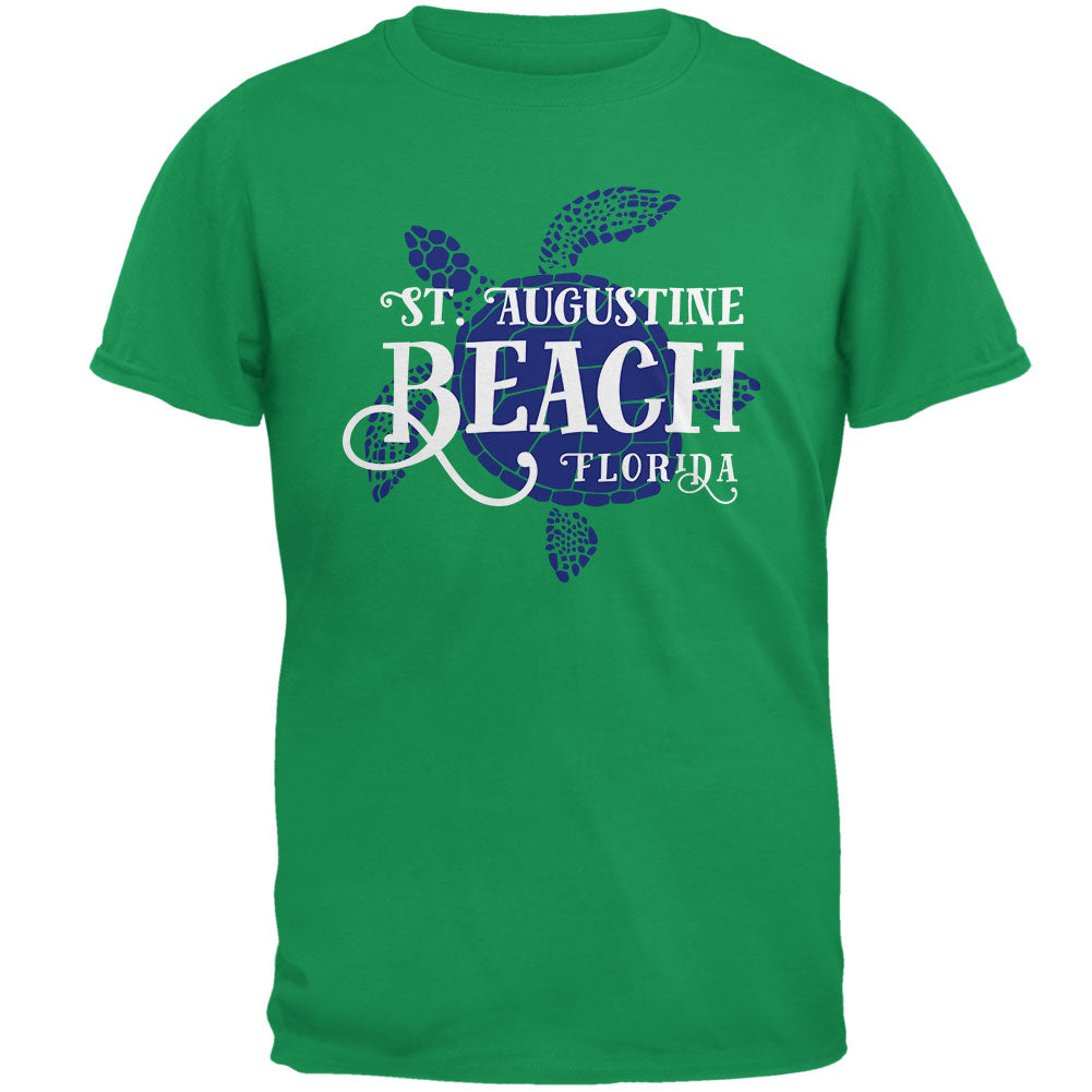 Summer Sun Sea Turtle St. Augustine Beach Mens T Shirt Men's T-Shirts Old Glory 2XL Irish Green 