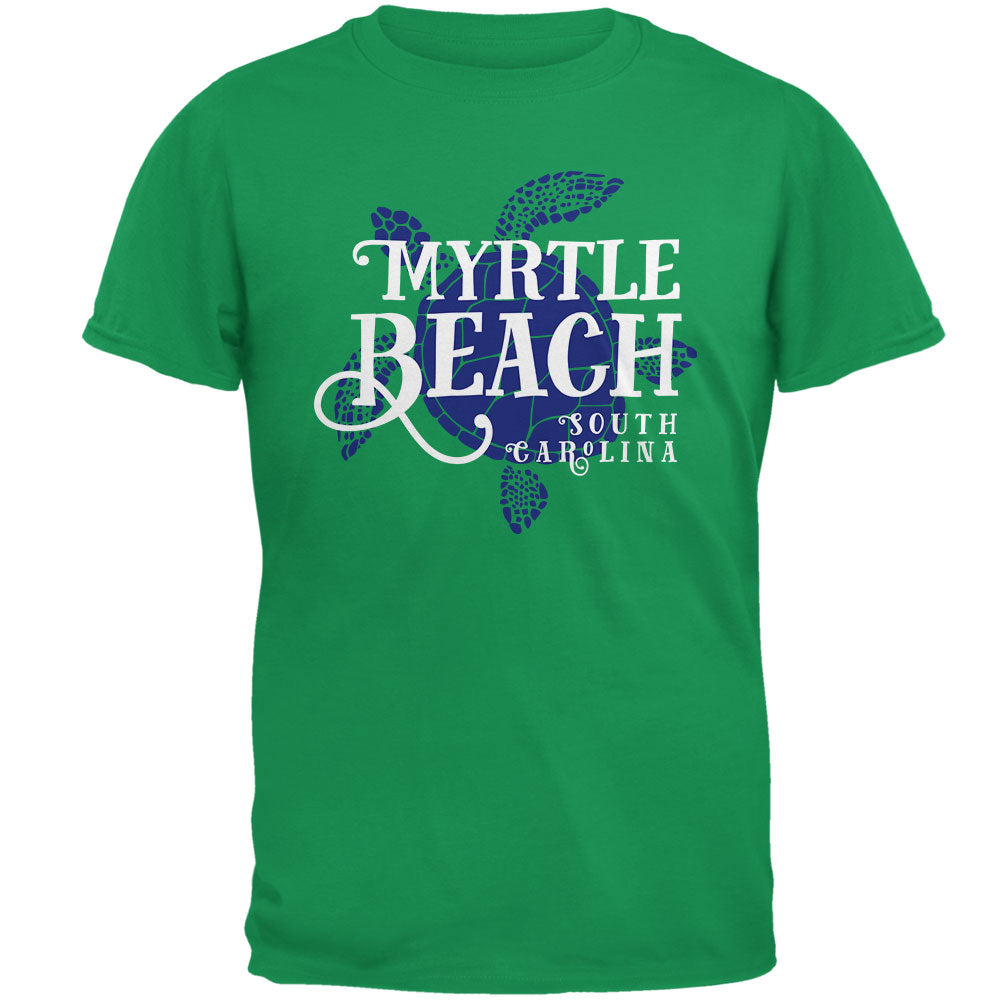 Summer Sun Sea Turtle Myrtle Beach Mens T Shirt Men's T-Shirts Old Glory 2XL Irish Green 