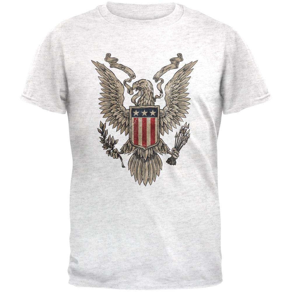 4th July Born Free Vintage American Bald Eagle Mens Soft T Shirt Men's T-Shirts Old Glory 2XL White 