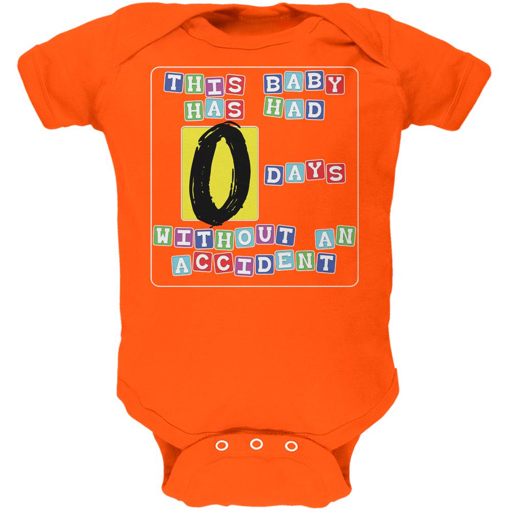 Baby Zero Days Last Accident Funny Soft Baby One Piece Baby One Piece Old Glory 0-3M Orange 