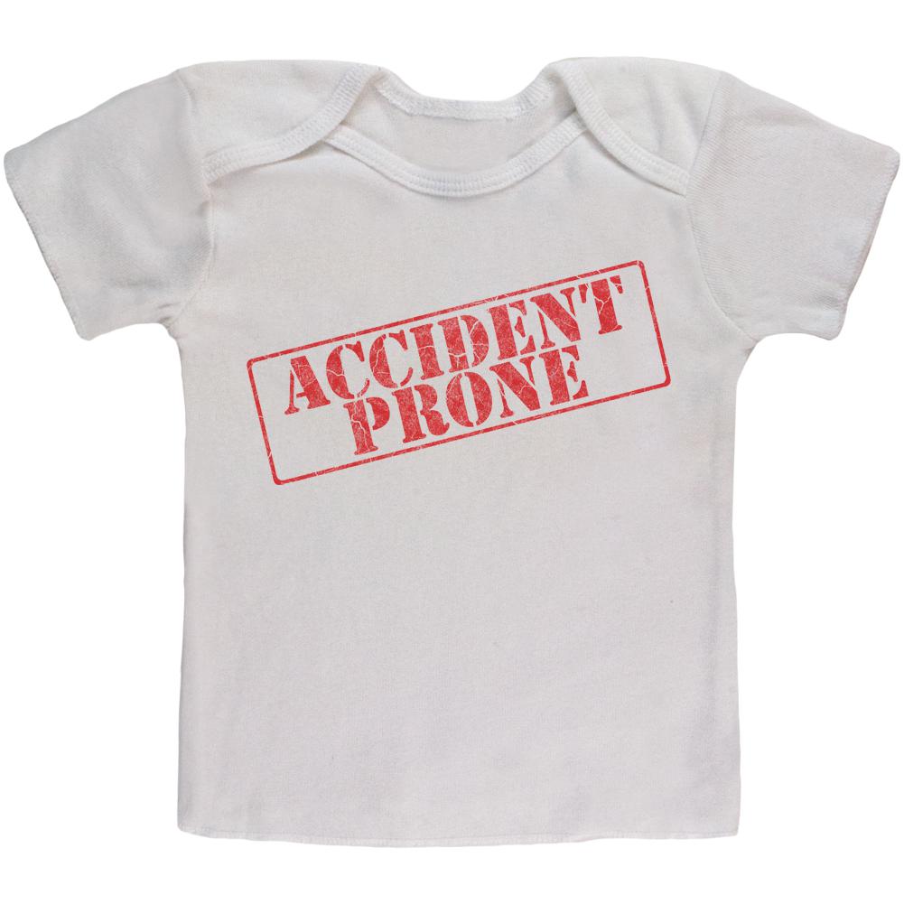 Accident Prone Funny Baby T Shirt Infant T-Shirts Old Glory 12MO White 