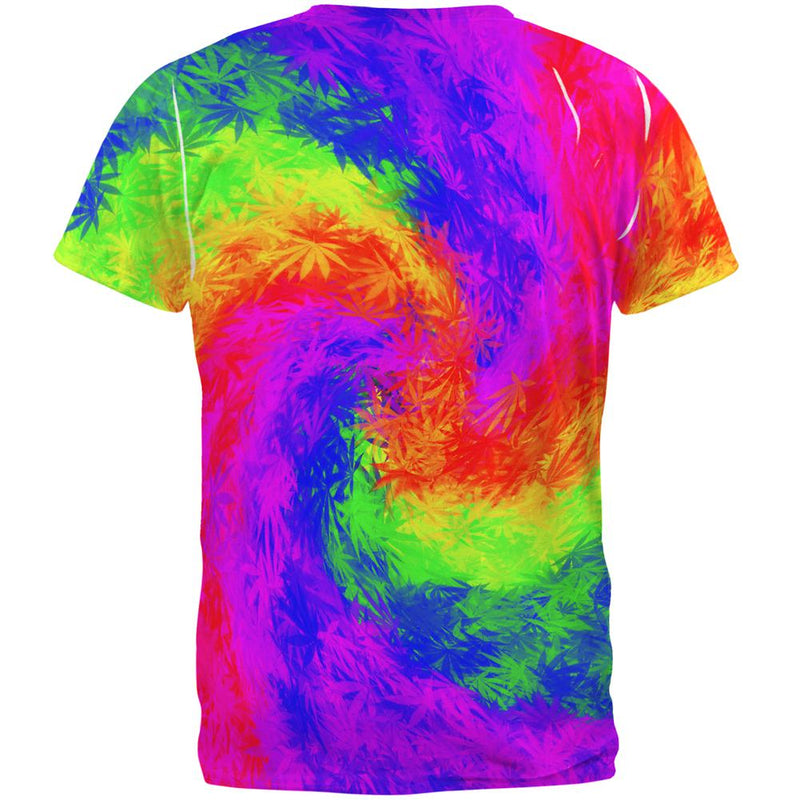 Pot Leaf Tie Dye All Over Mens T Shirt Men's T-Shirts Old Glory   