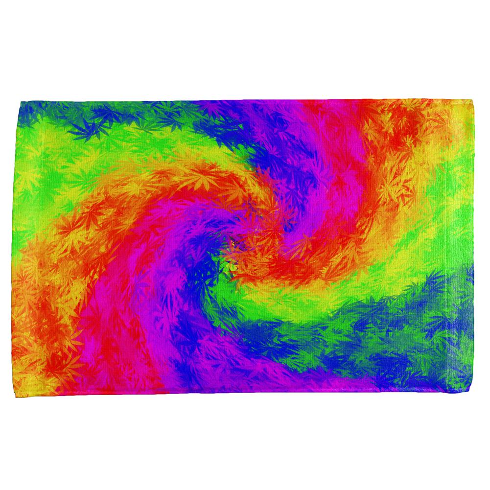 Pot Leaf Tie Dye All Over Hand Towel Hand Towel Old Glory OS Multi 