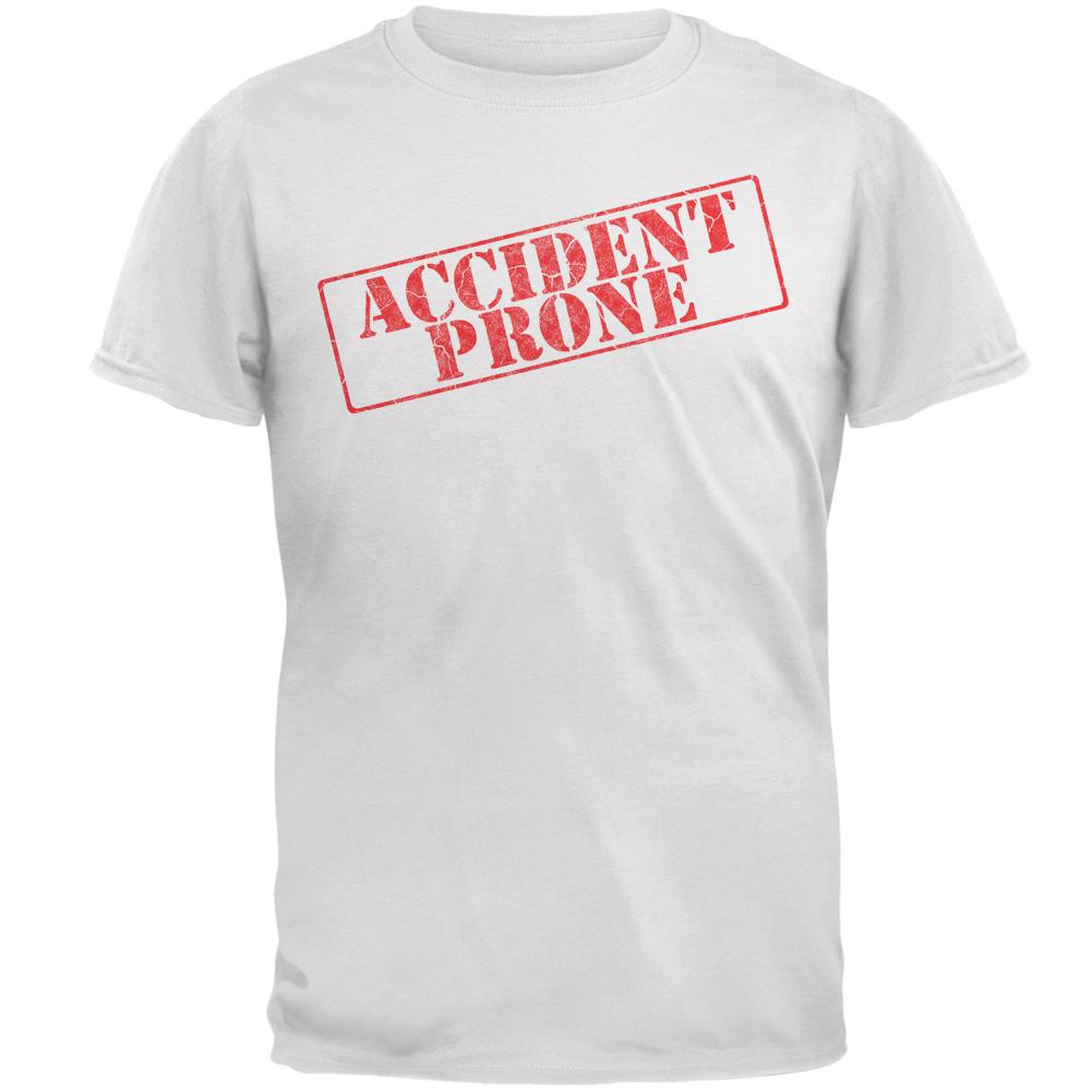 Accident Prone Funny Mens T Shirt Men's T-Shirts Old Glory 2XL White 