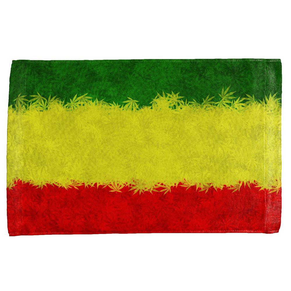 Rasta Pot Leaf One Love Tie Dye All Over Hand Towel Hand Towel Old Glory OS Multi 