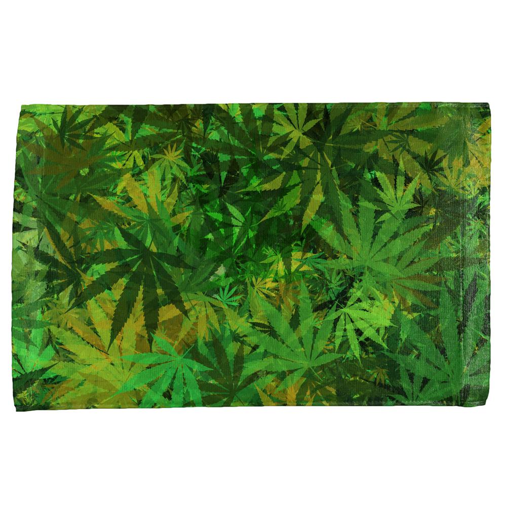 Weed Pot Leaf Camo All Over Hand Towel Hand Towel Old Glory OS Multi 