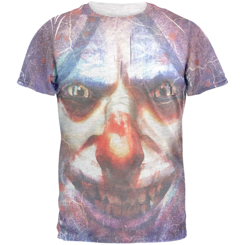 Halloween Insane Nightmare Clown Mens T Shirt Men's T-Shirts Old Glory 2XL Heather White 