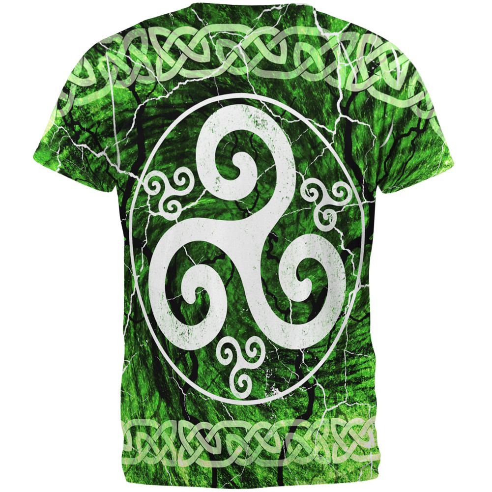 Celtic Triskelion Triskele Distressed All Over Mens T Shirt Men's T-Shirts Old Glory   