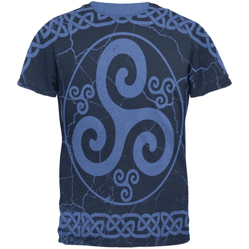 Celtic Triskelion Triskele Distressed Mens T Shirt Men's T-Shirts Old Glory SM Heather Royal 