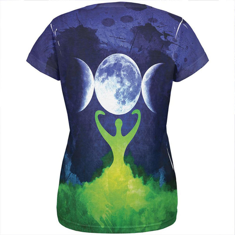 Wiccan Moon Goddess Mother Earth Symbol All Over Womens T Shirt Women's T-Shirts Old Glory   