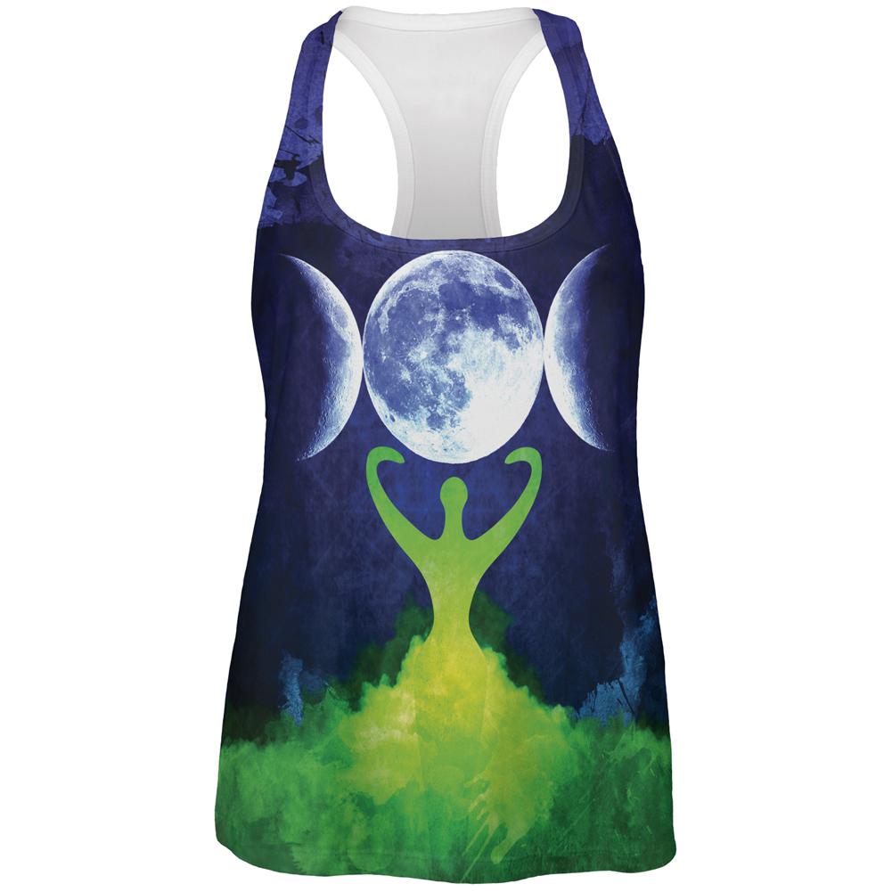 Wiccan Moon Goddess Mother Earth Symbol All Over Womens Work Out Tank Top Women's Tank Tops Old Glory 2XL Multi 