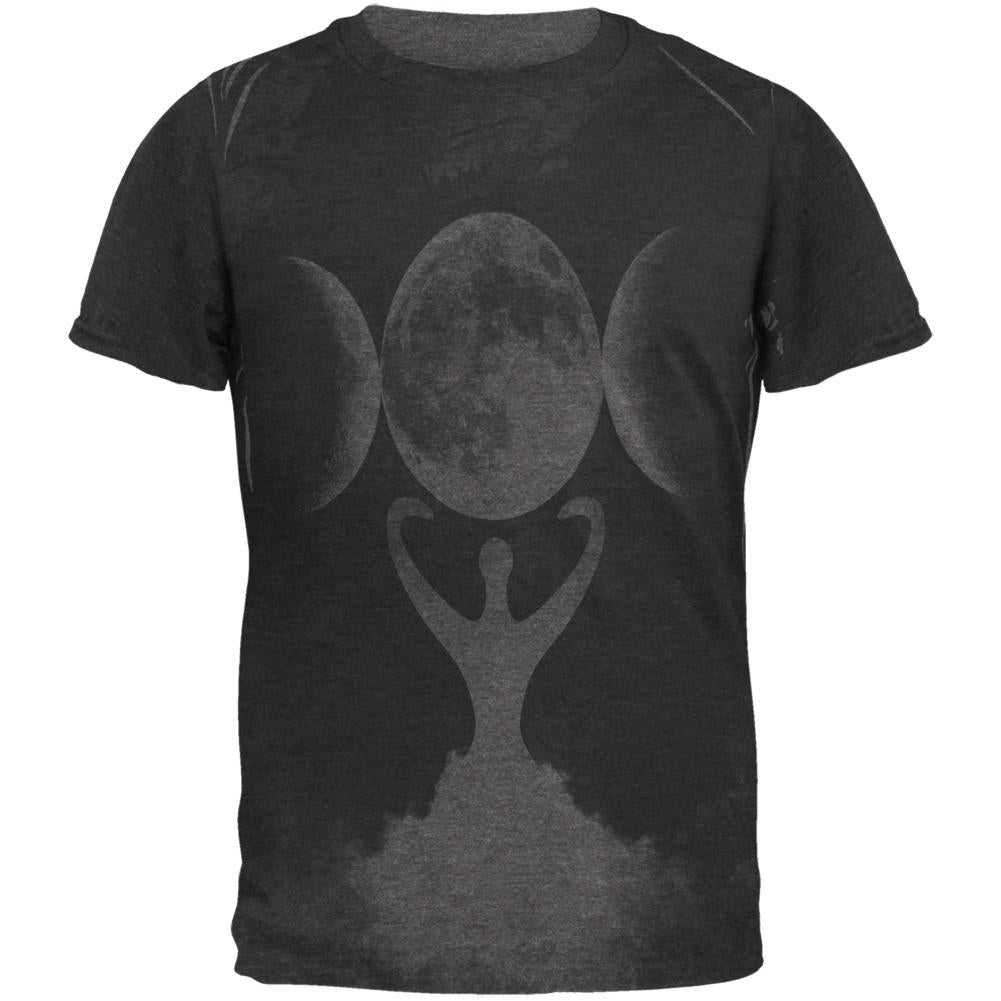 Wiccan Moon Goddess Mother Earth Symbol Mens Soft T Shirt Men's T-Shirts Old Glory 2XL Charcoal Heather 