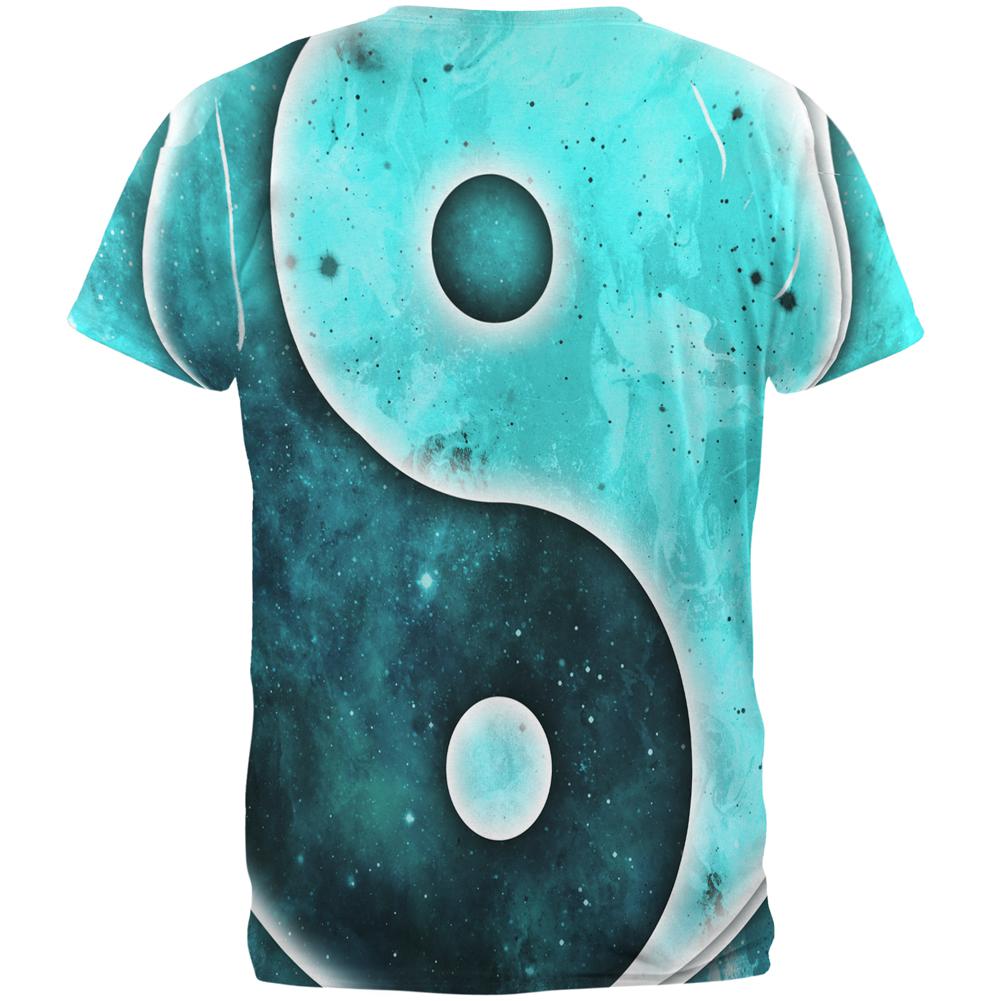 Galaxy Stars Yin Yang Distressed All Over Mens T Shirt Men's T-Shirts Old Glory   