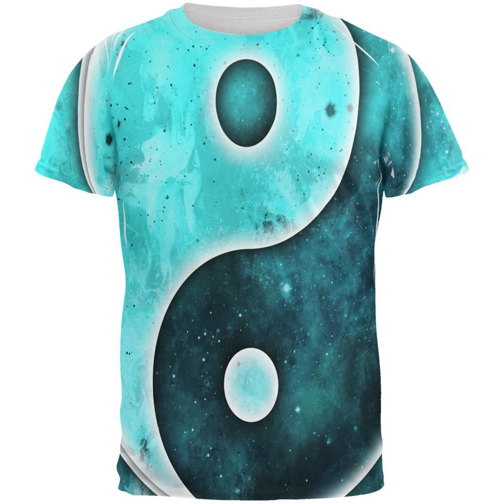 Galaxy Stars Yin Yang Distressed All Over Mens T Shirt Men's T-Shirts Old Glory 2XL Multi 