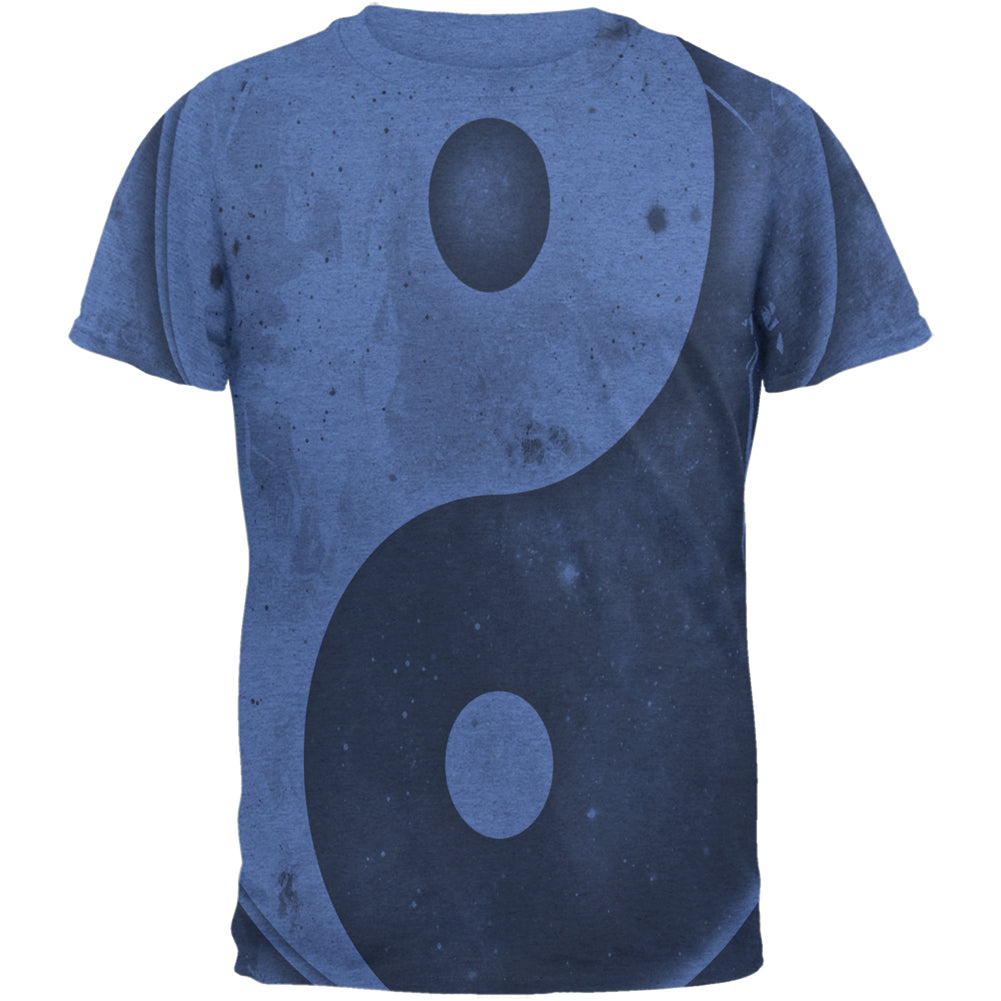 Galaxy Stars Yin Yang Distressed Mens T Shirt Men's T-Shirts Old Glory 2XL Heather Royal 