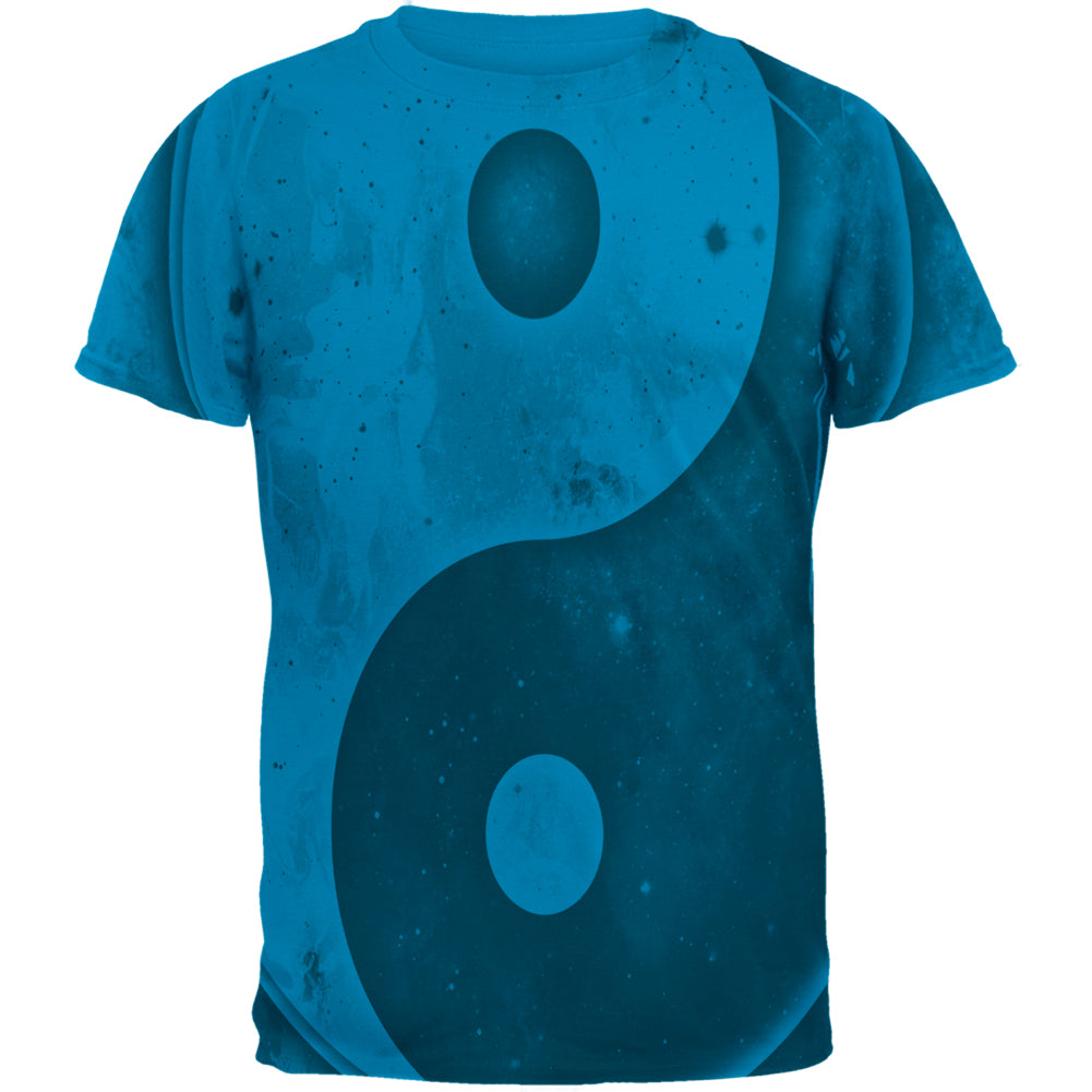 Galaxy Stars Yin Yang Distressed Mens T Shirt Men's T-Shirts Old Glory 2XL Sapphire 