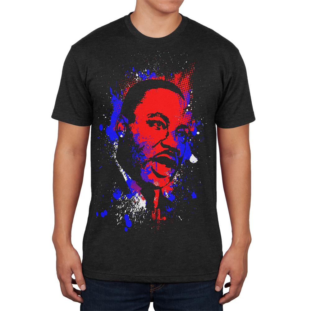 4th of July Patriotic MLK Martin Luther King Silhouette Mens Soft T Shirt Men's T-Shirts Old Glory 2XL Vintage Black 