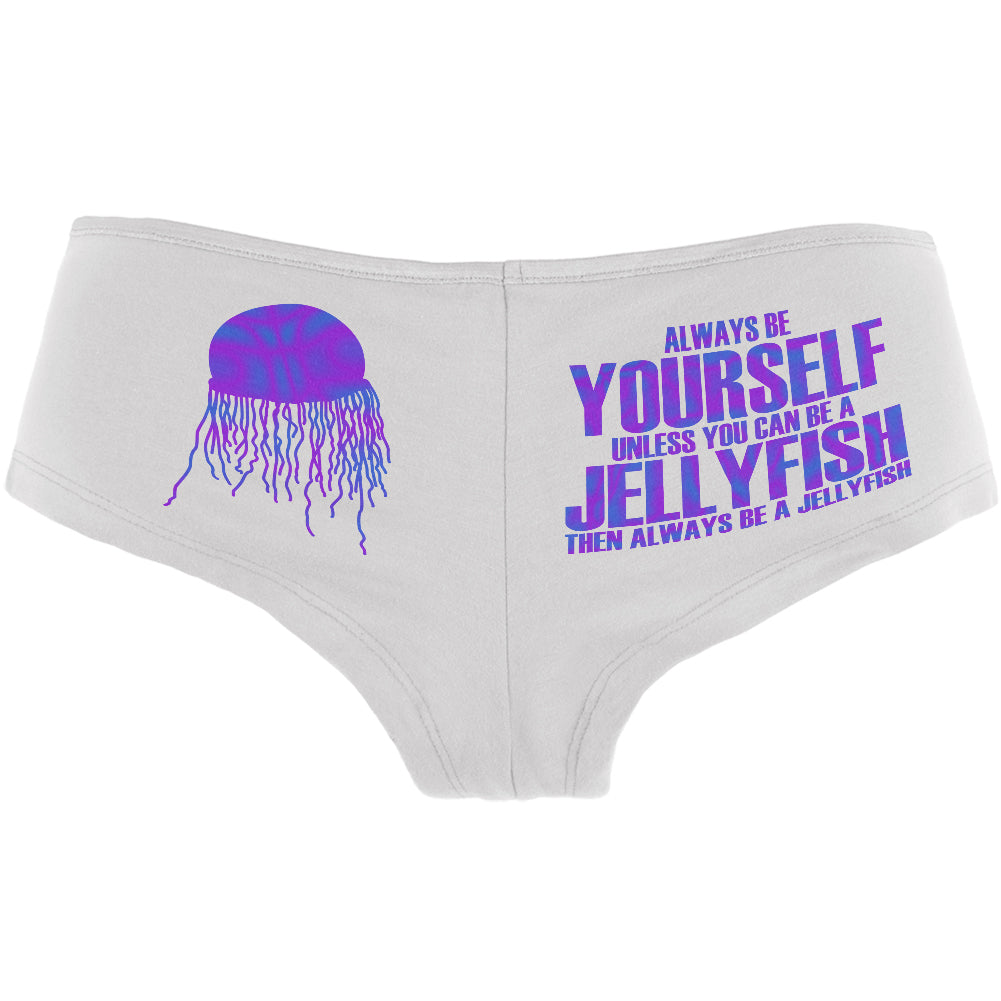 Always Be Yourself Jellyfish Womens Booty Shorts Women's Underwear Old Glory LG White 