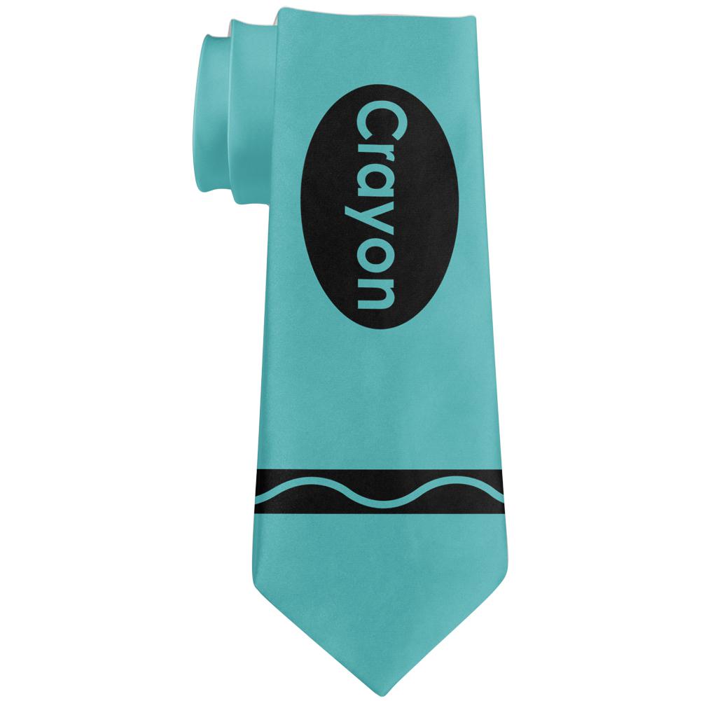 Aqua Crayon Costume All Over Neck Tie Ties Old Glory OS Multi 