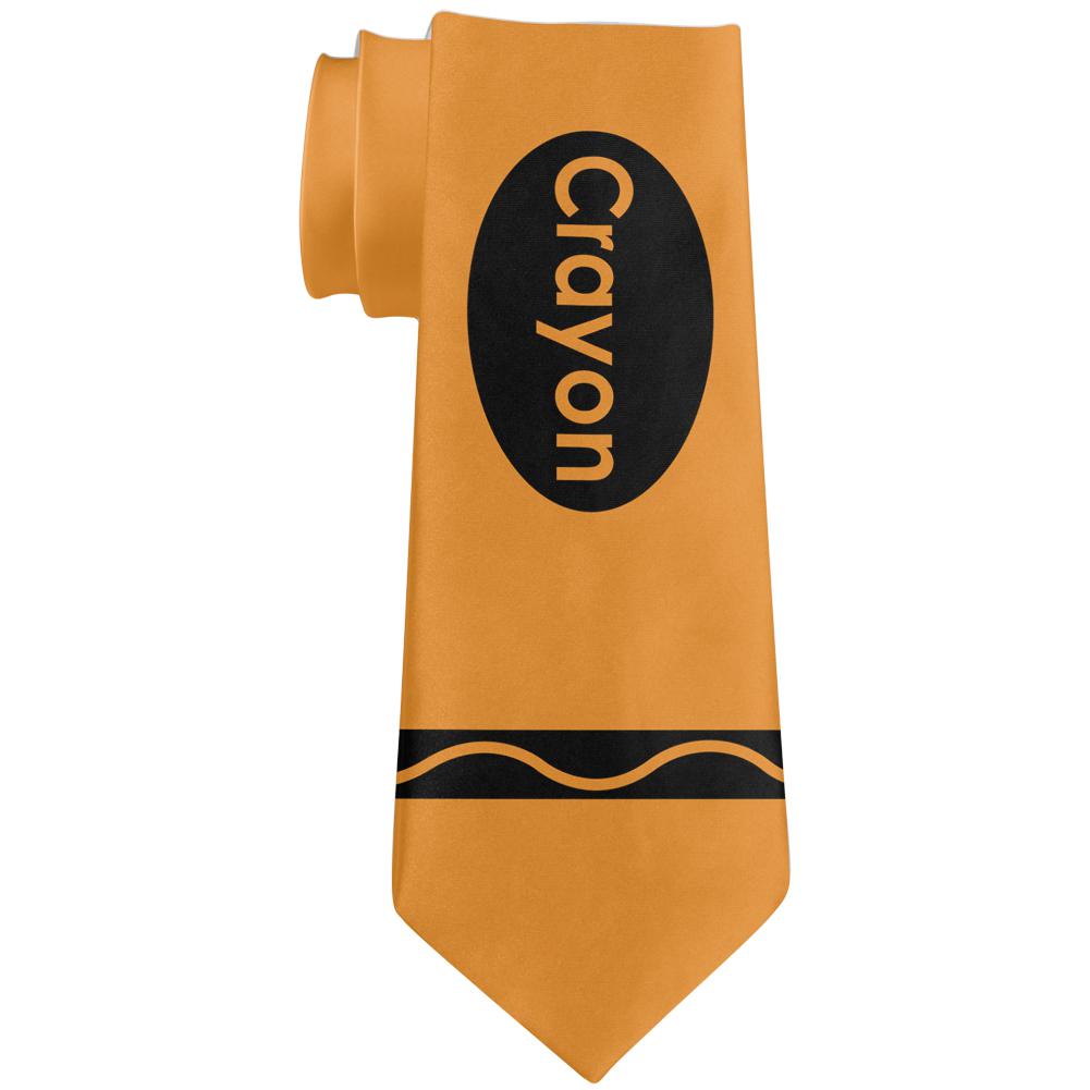 Orange Crayon Costume All Over Neck Tie Ties Old Glory OS Multi 