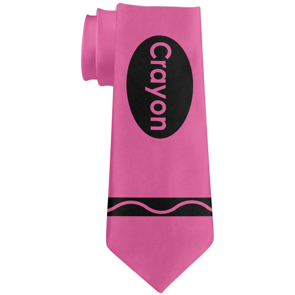 Pink Crayon Costume All Over Neck Tie Ties Old Glory OS Multi 