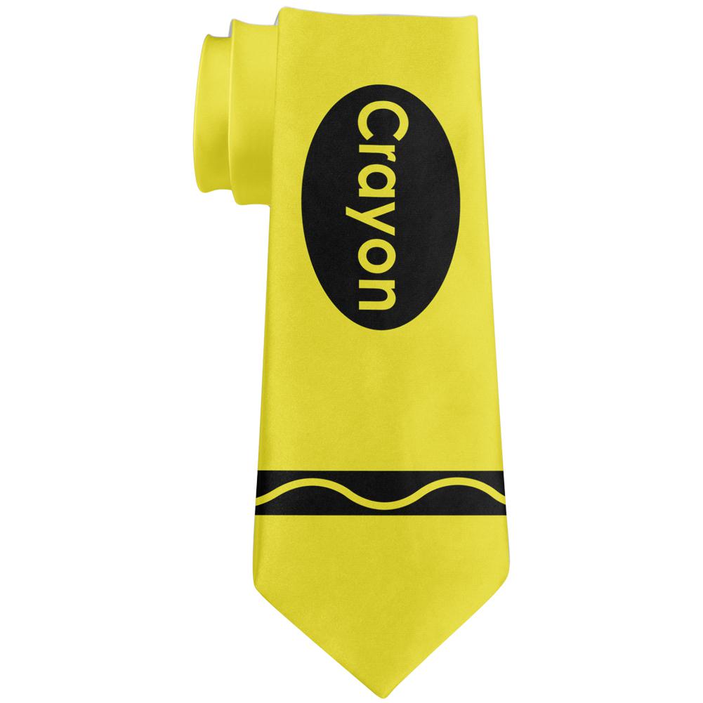 Yellow Crayon Costume All Over Neck Tie Ties Old Glory OS Multi 