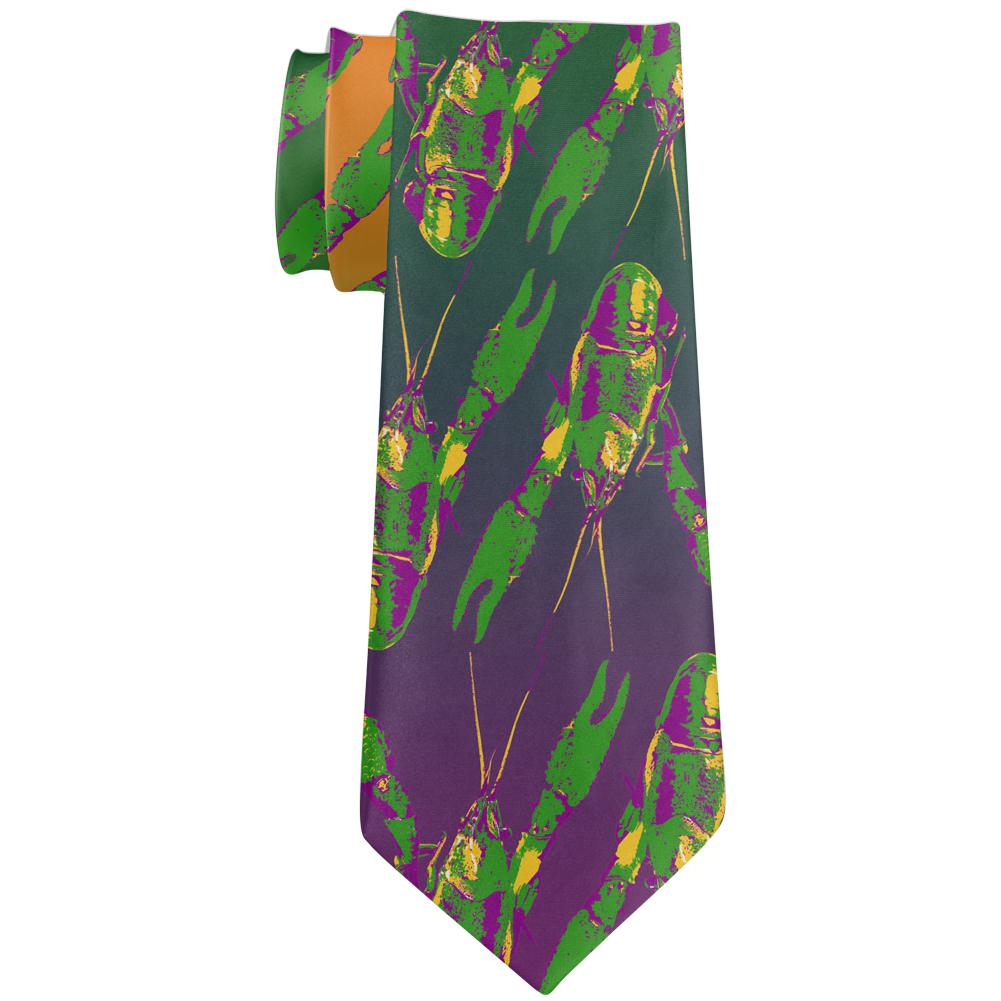 Mardi Gras Cajun Crawfish All Over Neck Tie Ties Old Glory OS Multi 