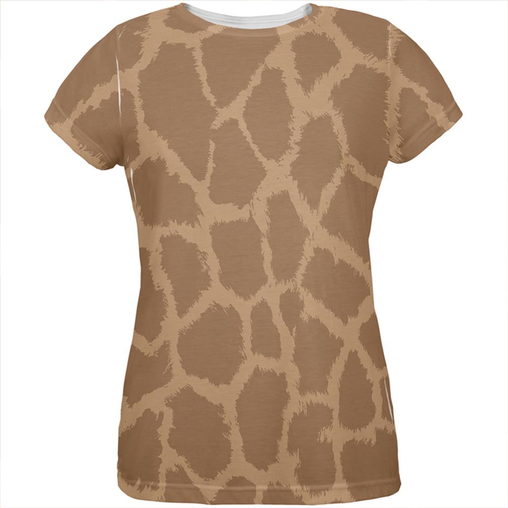 Giraffe Pattern All Over Womens T Shirt Women's T-Shirts Old Glory 2XL Multi 