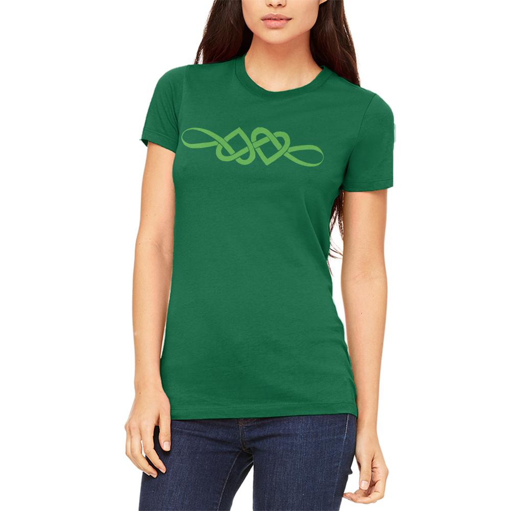 Irish Celtic Infinite Love Knot Juniors Soft T Shirt Juniors T-Shirts Old Glory SM Kelly Green 