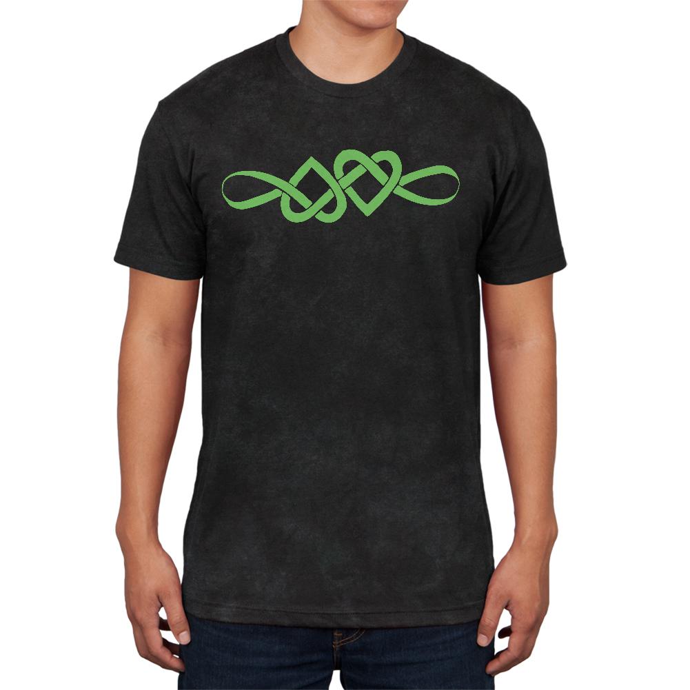 Irish Celtic Infinite Love Knot Mens Soft T Shirt Men's T-Shirts Old Glory SM Charcoal Black Triblend 