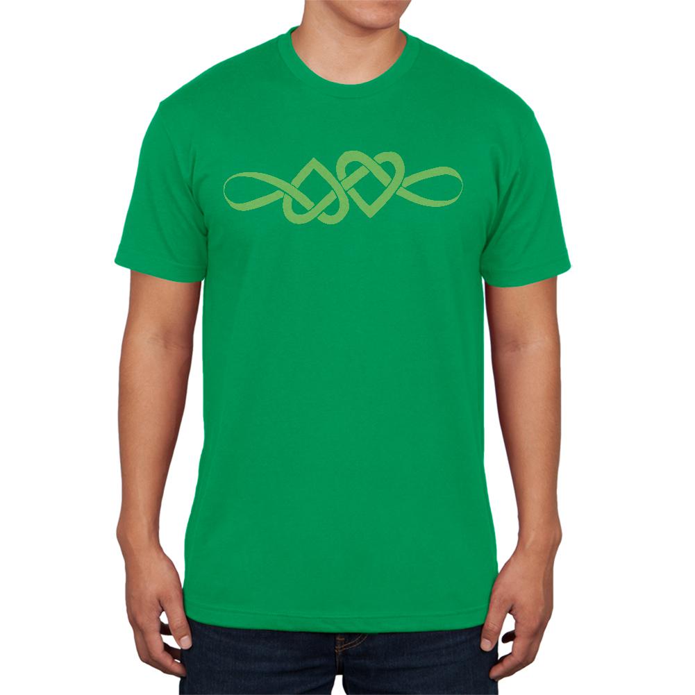 Irish Celtic Infinite Love Knot Mens Soft T Shirt Men's T-Shirts Old Glory SM Irish Green 