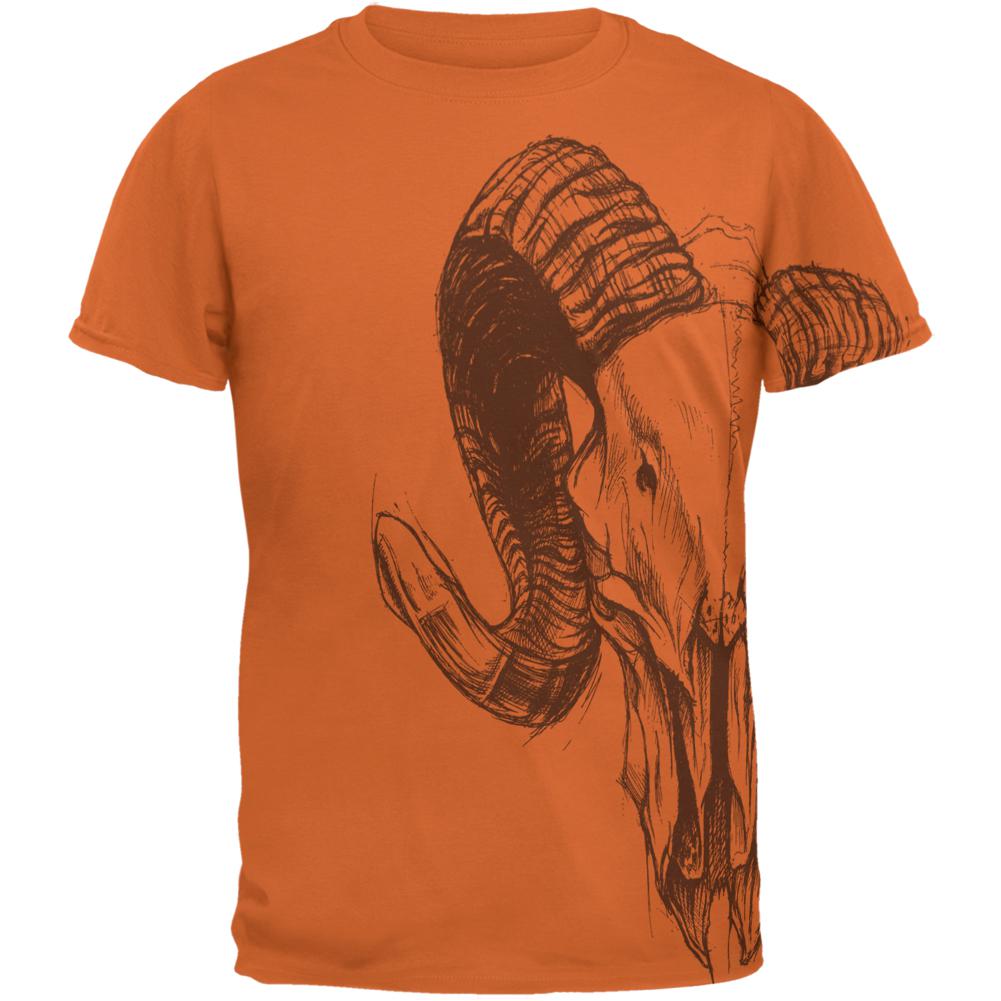 Ram Skull Mens T Shirt Men's T-Shirts Old Glory 2XL Orange 