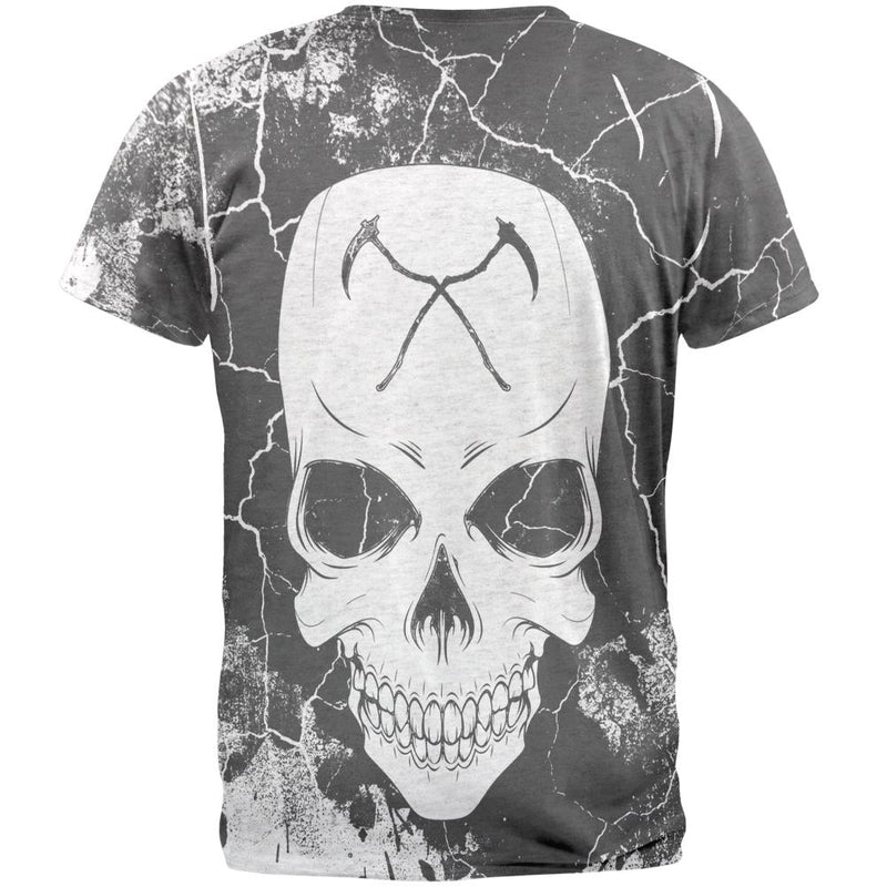 Grim Reaper Skull Distressed Mens T Shirt Men's T-Shirts Old Glory   