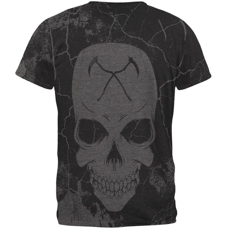 Grim Reaper Skull Distressed Mens Soft T Shirt Men's T-Shirts Old Glory   