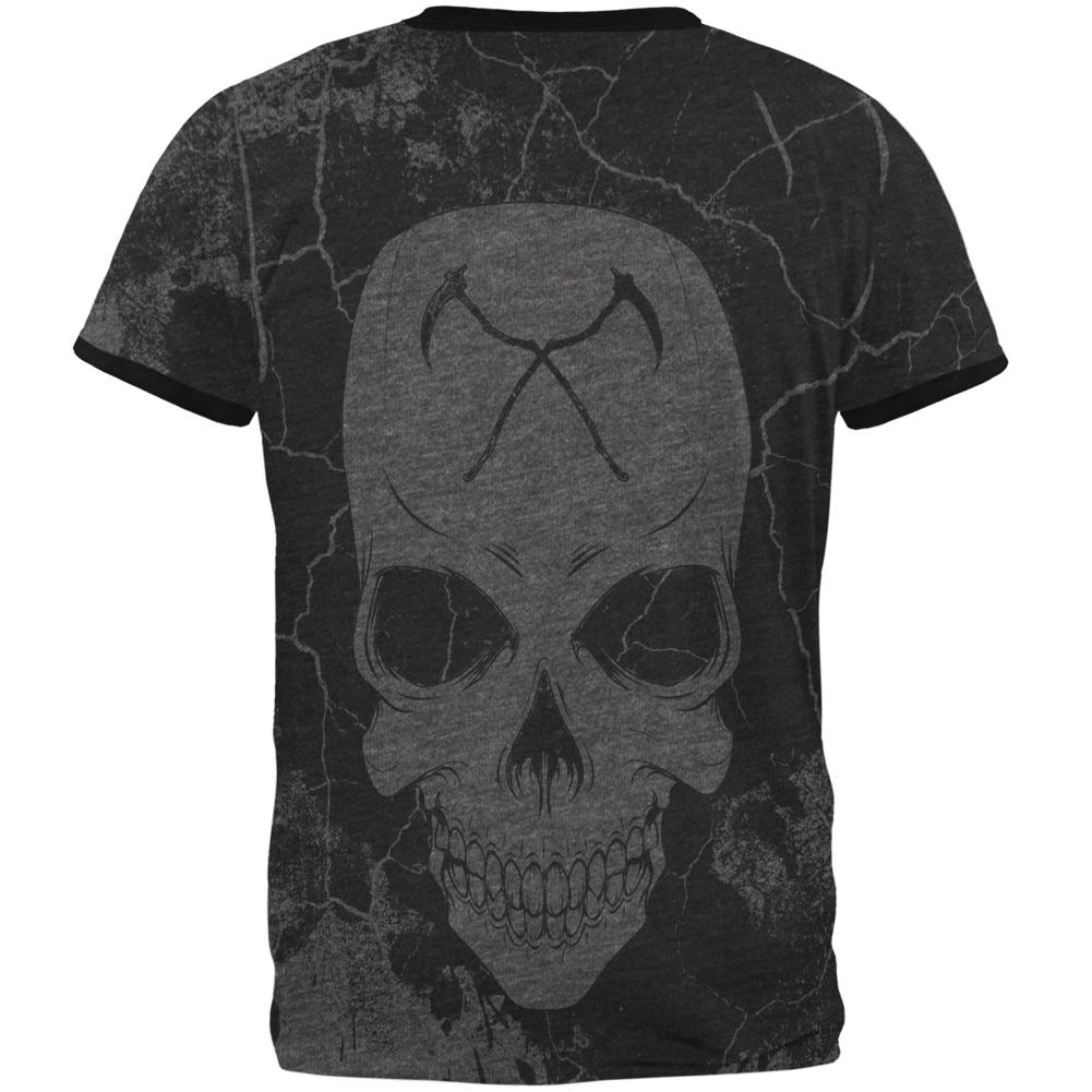 Grim Reaper Skull Distressed Mens Ringer T Shirt – Old Glory