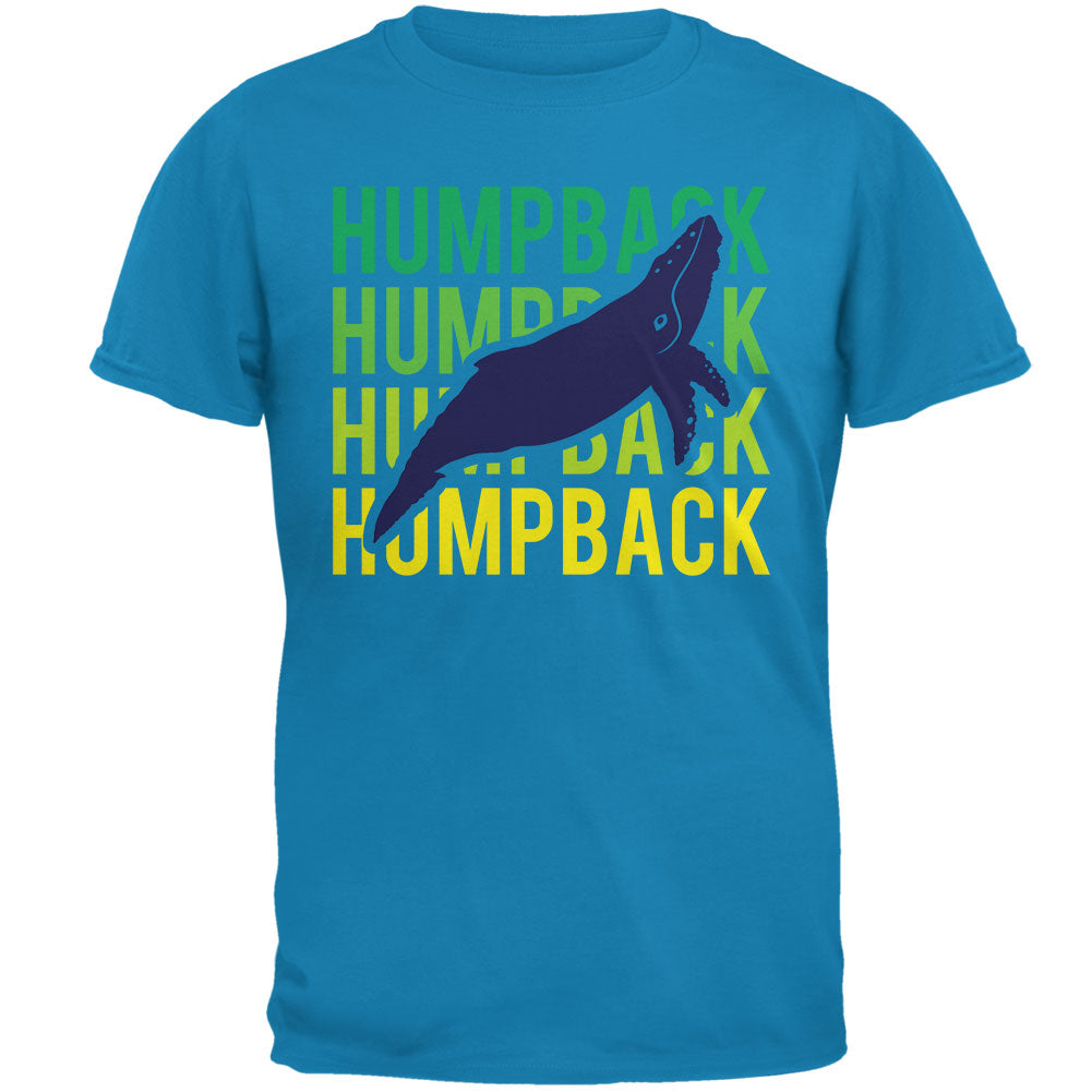 Humpback Whale Stacked Repeat Mens T Shirt Men's T-Shirts Old Glory 2XL Sapphire 