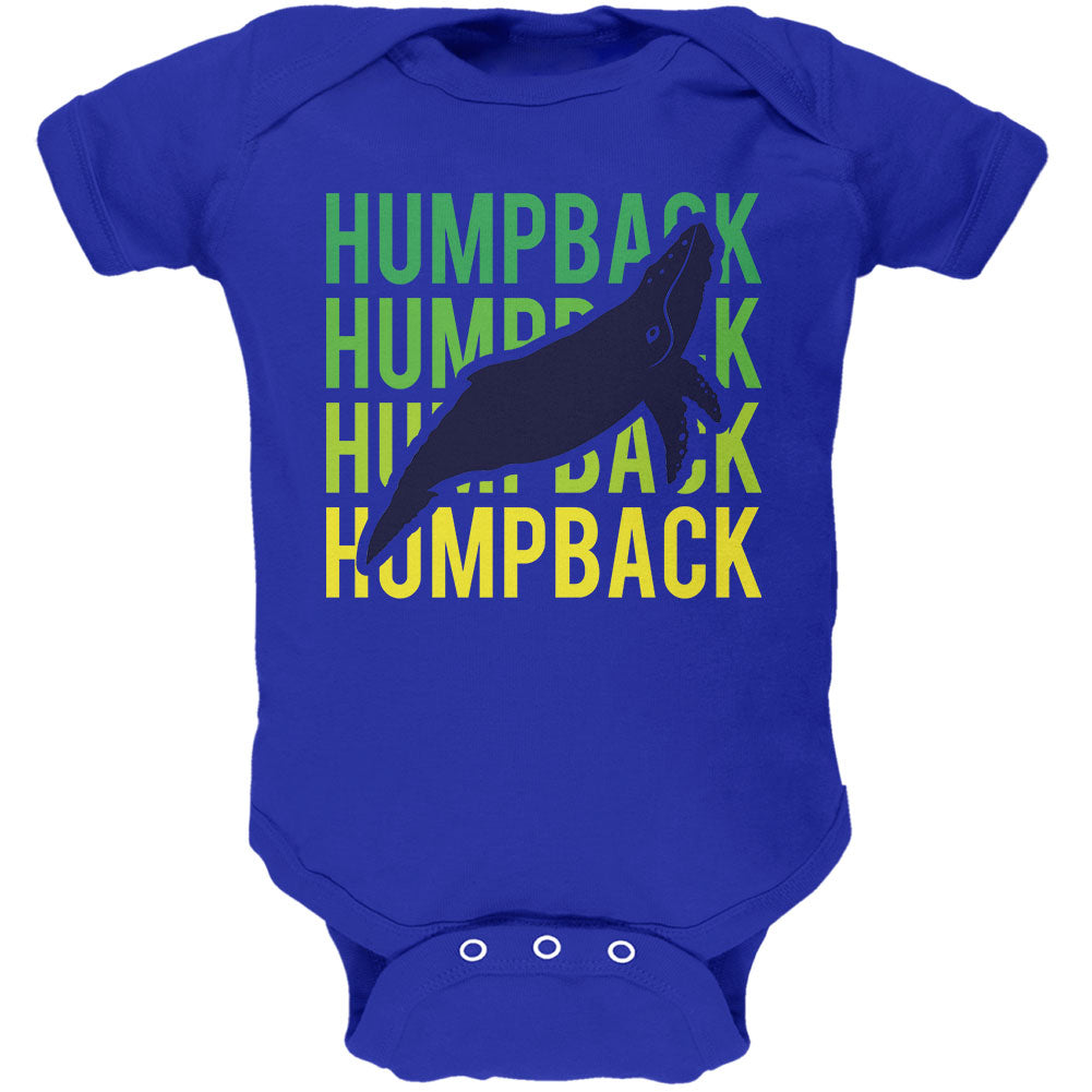 Humpback Whale Stacked Repeat Soft Baby One Piece Baby One Piece Old Glory 0-3M Royal 