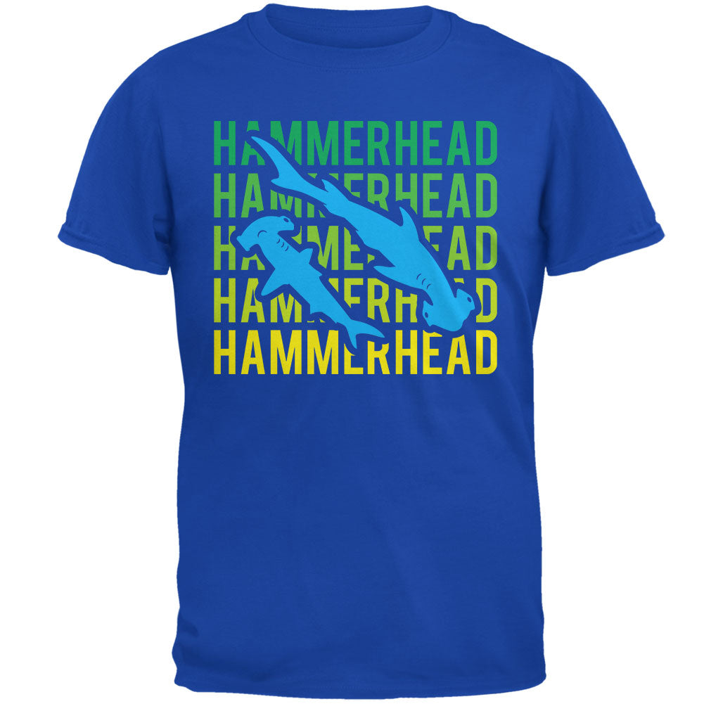 Hammerhead Shark Stacked Repeat Mens T Shirt Men's T-Shirts Old Glory 2XL Royal 