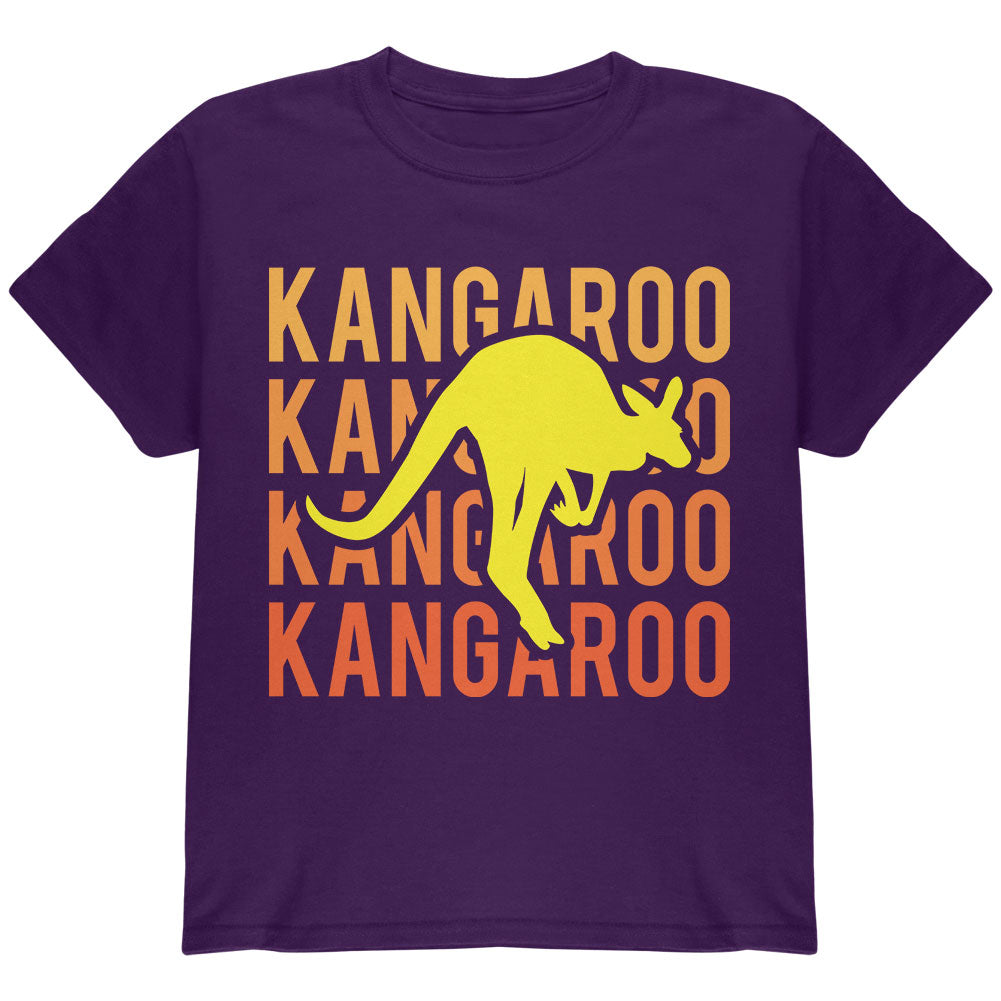 Kangaroo Stacked Repeat Youth T Shirt Youth T-Shirts Old Glory YLG Purple 