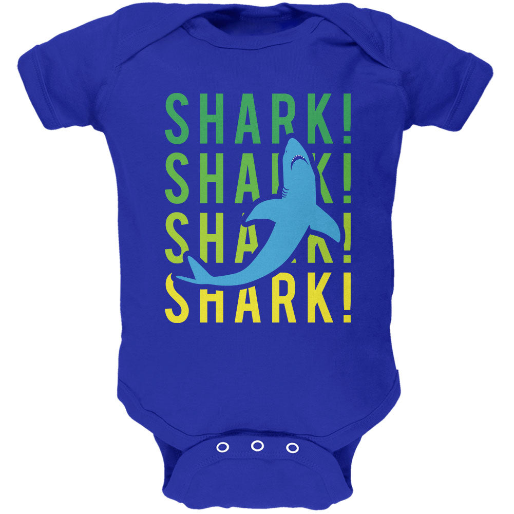 Shark Stacked Repeat Soft Baby One Piece Baby One Piece Old Glory 0-3M Royal 