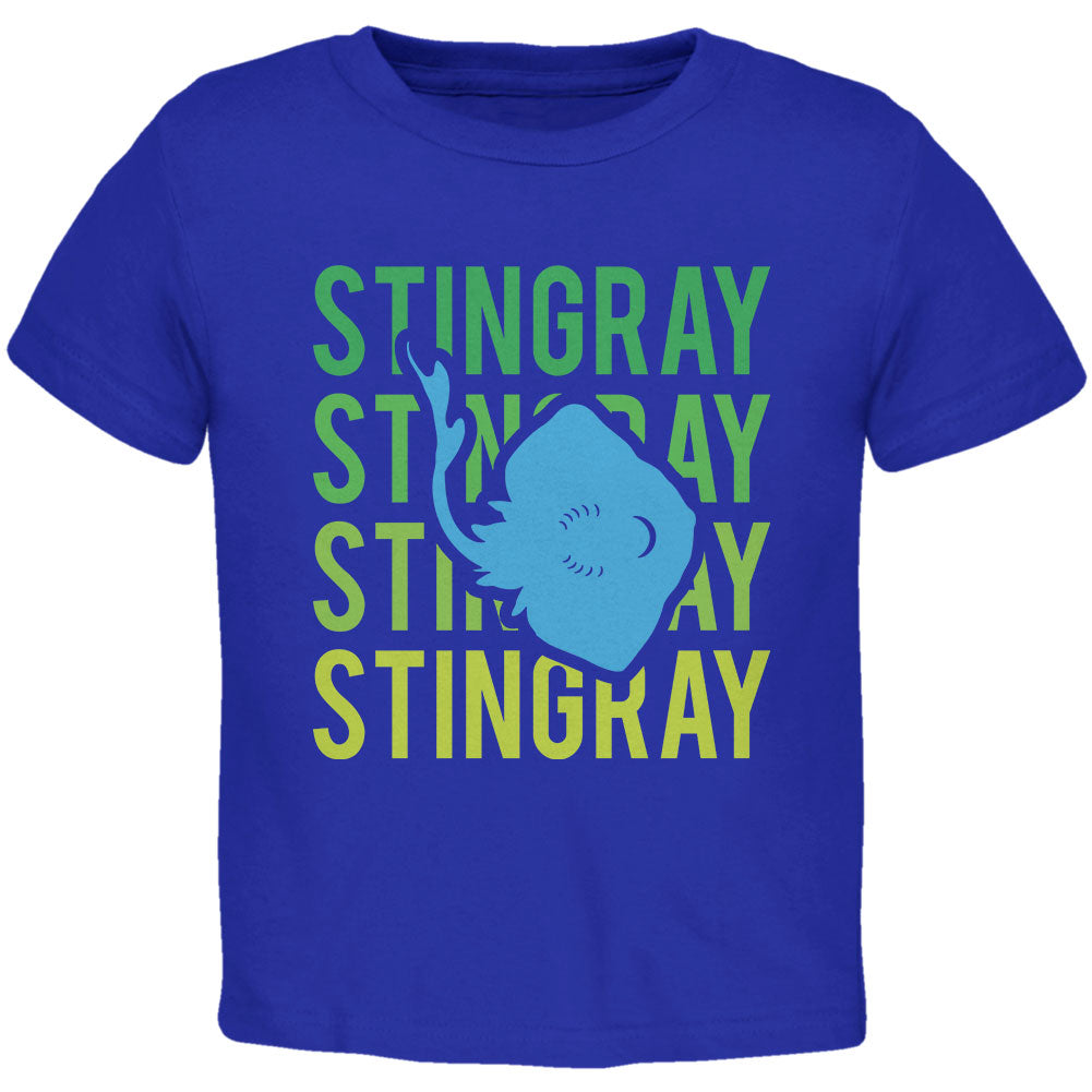 Stingray Ray Stacked Repeat Toddler T Shirt Toddler T-Shirts Old Glory 2T Royal 